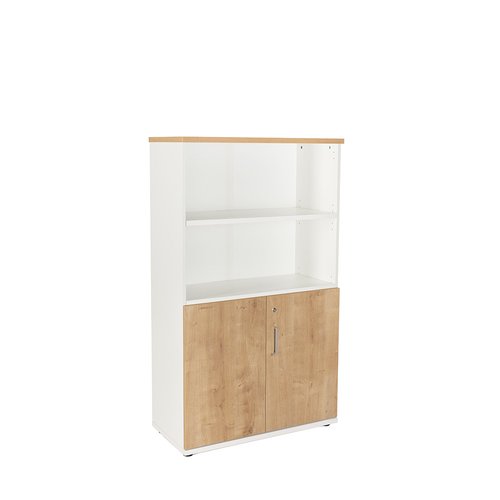 ROCADA - ARMARIO CON PUERTAS BAJAS 156x90x45 ESTRUCTURA BLANCO Y TAPA ROBLE (Ref.1057AW08)