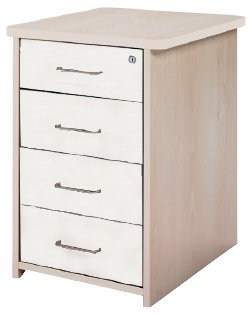 ROCADA - CAJONERA 47x60x72 con 4 CAJONES ESTRUCTURA HAYA FRONTALES BLANCO (Ref.4005AA04)