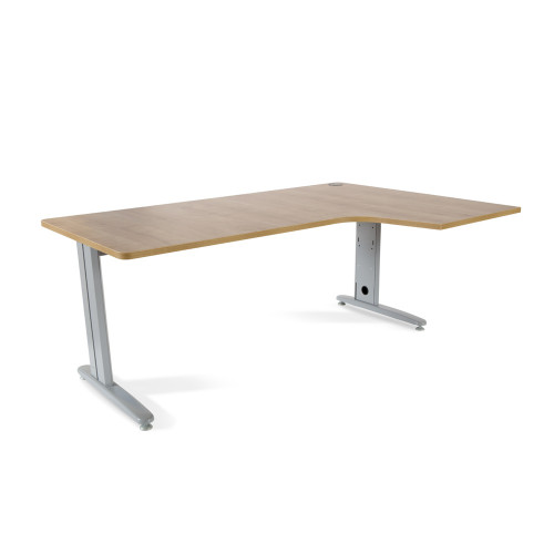 ROCADA - MESA DE OFICINA SERIE METAL FORMA L DERECHA 180X120 GRIS / ROBLE (Ref.2052AC08)