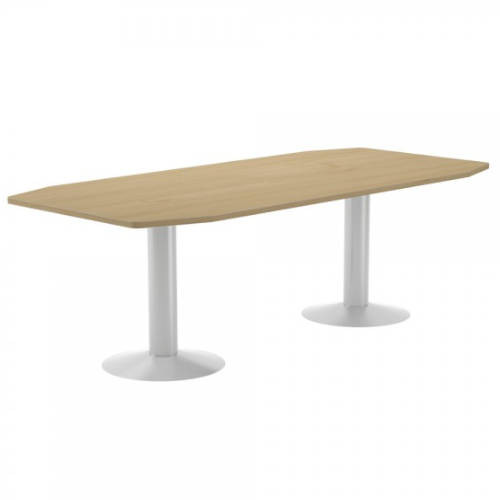 ROCADA - MESA DE REUNIONES 220X100X72CM. COLOR: PATA METALICA BLANCA / TABLERO ROBLE (Ref.3003ATW08)