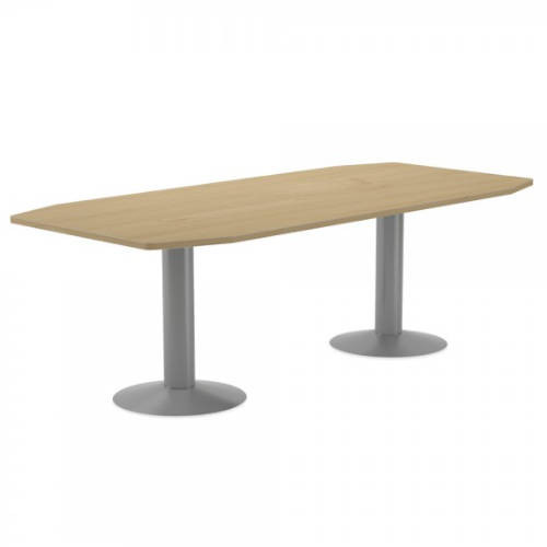 ROCADA - MESA MEETING DE JUNTAS 220x100 PIES COLUMNA ALUMINIO TABLERO ROBLE (Ref.3003AT08)