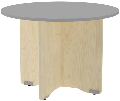 ROCADA - MESA MEETING REDONDA DE JUNTAS DIAMETRO 120 cm. con PATAS MELAMINA HAYA TABLERO GRIS (Ref.3006AA02)
