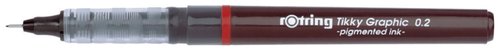 ROTRING - ROTULADOR CALIBRADO TIKKY GRAPHIC PUNTA DE FIBRA 0,2 MM TINTA NEGRA COLOR BURDEOS -CAJA 12U- (Ref.1904752)