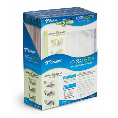 SADIPAL - BLISTER 5 FUNDAS DE FORRO CON 2 SOLAPAS AJUSTABLES 28 CM (Ref.02213)