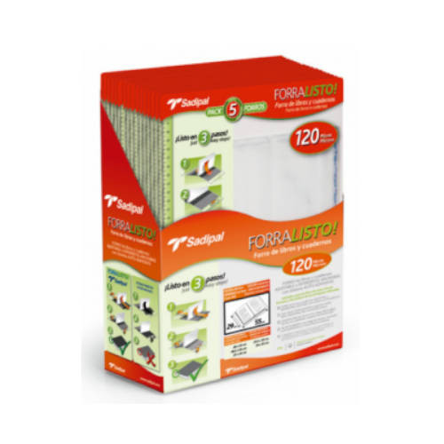 SADIPAL - BLISTER 5 FUNDAS DE FORRO CON 2 SOLAPAS AJUSTABLES 30 CM (Ref.02217)