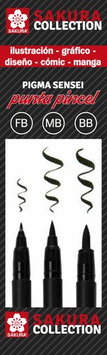 SAKURA - ROTULADOR FIBRA PIGMA BRUSHPEN especial MANGA e ILUSTRACION (FB,MB,BB) ESTUCHE de 3 (Ref.PO03002)