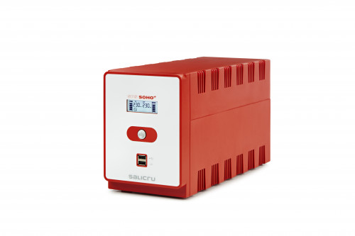 SALICRU - SPS 1200 SOHO+ IEC – Sistema de Alimentación Ininterrumpida (SAI/UPS) de 1200 VA Line-interactive y con doble cargador USB (Tipo de tomas IEC) (Ref.647CA000010)