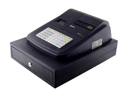 SAM4S - REGISTRADORA 16 DEPARTAMENTOS 4 EMPLEADOS VISOR LED CAJON PEQUEÑO COLOR NEGRO 330X420X210 MM (Ref.ER-180U)