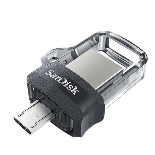 SANDISK - Ultra Dual m3.0 unidad flash USB 128 GB USB Type-A / Micro-USB 3.2 Gen 1 (3.1 Gen 1) Negro, Plata, Transparente (Canon L.P.I. 0,24€ Incluido) (Ref.SDDD3-128G-G46)