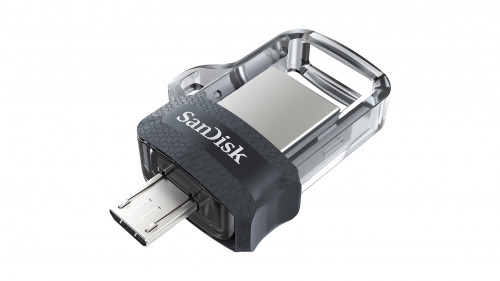 SANDISK - Ultra Dual m3.0 unidad flash USB 64 GB USB Type-A / Micro-USB 3.2 Gen 1 (3.1 Gen 1) Negro, Plata, Transparente (Canon L.P.I. 0,24€ Incluido) (Ref.SDDD3-064G-G46)