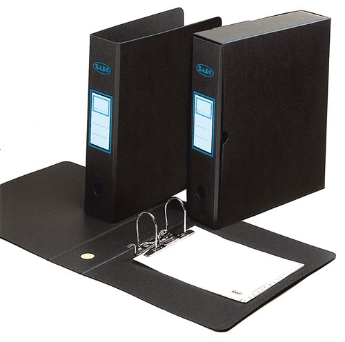 SARO - ARCHIVADOR palanca CARTON GOFRADO Fº 75mm con CAJA NEGRO (Ref.300+300/C)