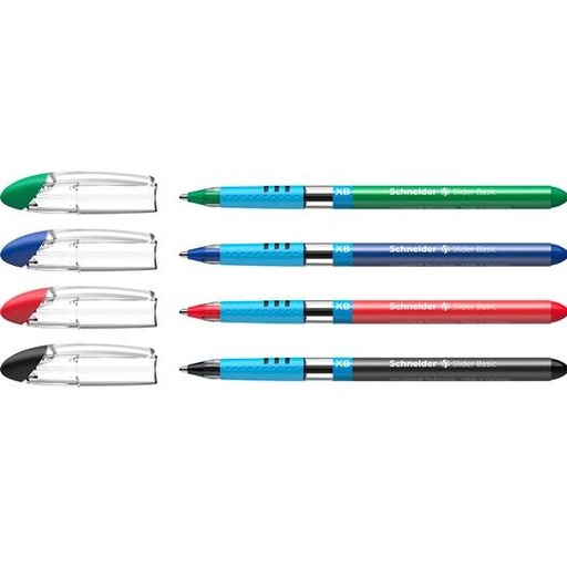 SCHNEIDER - BOLÍGRAFO SLIDER BASIC XB PUNTA GRUESA COLORES SURTIDOS -ESTUCHE 4U- (Ref.SH151294)
