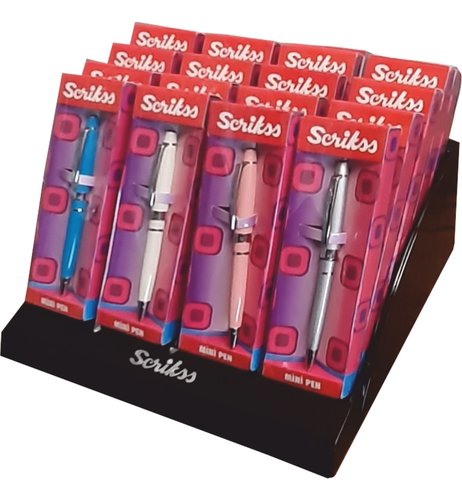 SCRIKSS - BOLIGRAFO MINI SURTIDO EXPOSITOR de 20 (5 colores) (Ref.71868)