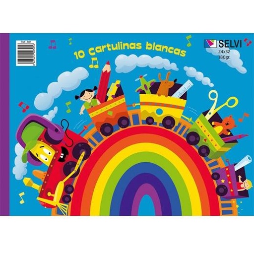 SELVI - CUADERNO PARA MANUALIDADES CON 10 CARTULINAS 24X32CM 180GR BLANCO (Ref.301)