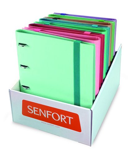 SENFORT - CARPEBLOC LIGHT tapa EXTRA A4 4 an.MIXTAS 30mm con REC. 120 hj. CUADRIC.5x5 SURTIDO EXPOSITOR DE 8 (Ref.174040E)