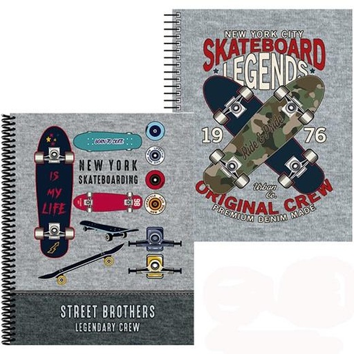 SENFORT - CARPETA CON 30 FUNDAS ESPIRAL SKATEBOARD SURTIDO (Ref.18120220)
