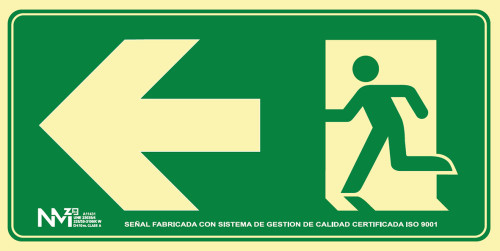 SEÑAL HOMOLOGADA SALIDA EMERGENCIA IZQ. (Ref.6170-17H VE)