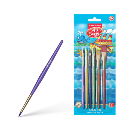 SET PINCELES SINTÉTICOS PARA DIBUJAR Y DECORAR, 6 UDS. ARTBERRY (Ref.36125)