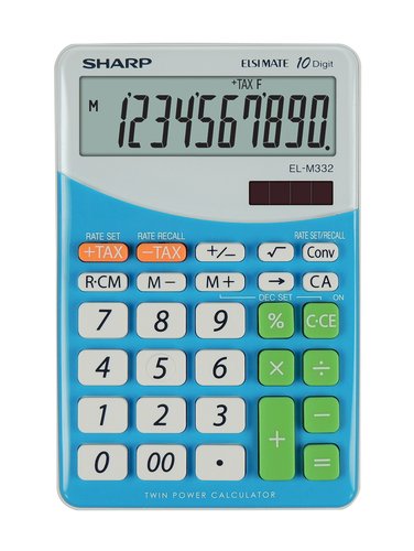 SHARP - CALCULADORA de SOBREMESA 10 DIGITOS EL-M332 AZUL (Ref.ELM332BBL)