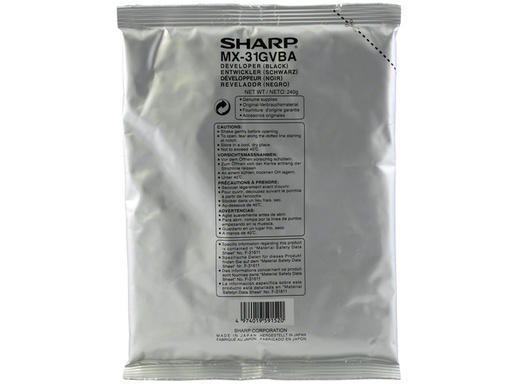 SHARP - Toner MX 2301N/2600/3100/4100N/4101N/5000N/5001N Developer Negro (Ref.MX-31GVBA)