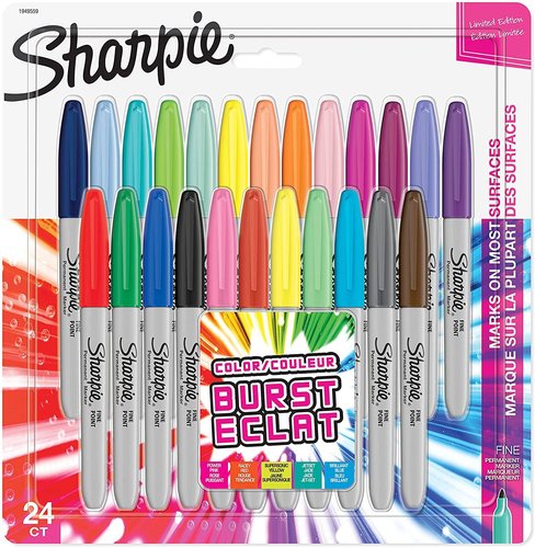SHARPIE - COLORES BURST ROTULADORES PERMANENTES FINE SURTIDOS BLISTER -24U- (Ref.1956292)