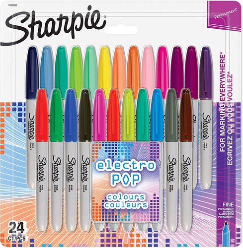 SHARPIE - COLORES ELECTRO POP ROTULADORES PERMANENTES FINE SURTIDOS BLISTER -24U- (Ref.1940862)