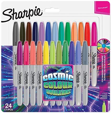 SHARPIE - MARCADOR PERMANENTE FINE 0,9MM SURTIDOS COSMIC PUNTA REDONDA BLISTER -24U- (Ref.2033672)