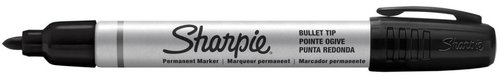 SHARPIE - MARCADOR PERMANENTE METALICO PUNTA REDONDA NEGRO -12U- (Ref.S0945720)