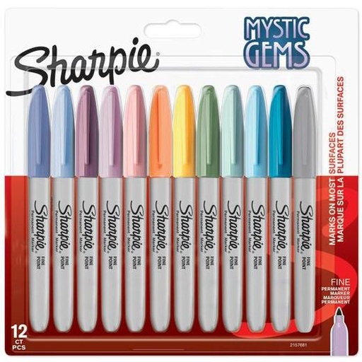 SHARPIE - MARCADOR PERMANENTE MYSTIC GEMS C/SURTIDOS PASTEL EN BLISTER DE 12 (Ref.2157681)