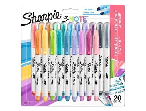 SHARPIE - SNOTE MARCADORES BLÍSTER 20 UNIDADES COLORES SURTIDOS (Ref.2139179)