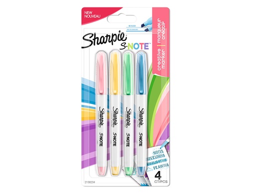 SHARPIE - SNOTE MARCADORES BLÍSTER 4 UNIDADES COLORES SURTIDOS (Ref.2138234)
