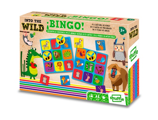 SHUFFLE - JUEGO DE BINGO ANIMALES SALVAJES PARA NIÑOS +3 AÑOS (Ref.130012463)