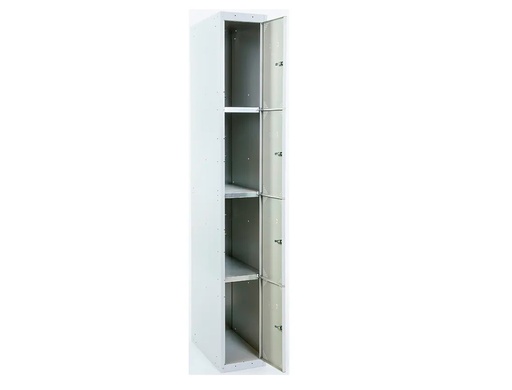 SIMONLOCKER - TAQUILLA METALICA 4 PUERTAS CON CERRADURA RESPIRADERO Y ETIQUETERO GRIS/AZUL 1800X500X300 MM (Ref.96333W1430)