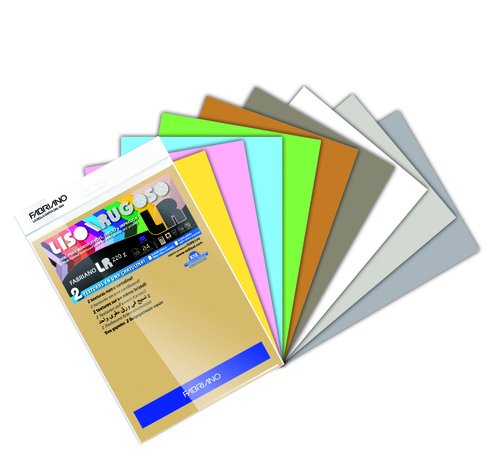 SIRIO - CARTULINA A4 220g LISO/RUGOSO COLORES PALIDOS PAQUETE de 10 (Ref.13226)