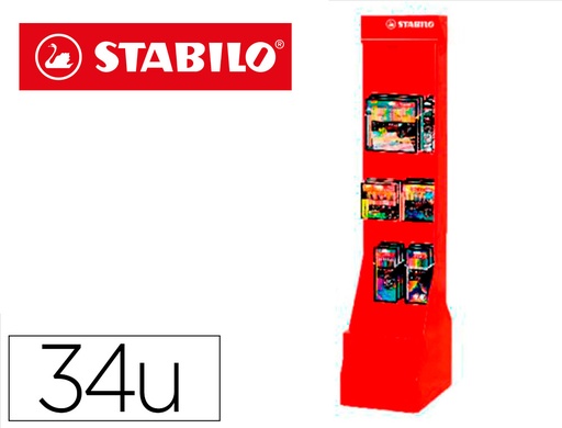 STABILO - CONTENIDO EXPOSITOR GAMA ARTY SUELO 34 UNIDADES SURTIDAS (Ref.CONT 77/34-36-0)