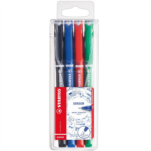 STABILO - ESTUCHE 4 UNIDADES SENSOR PUNTA FINA 0,3MM. SURTIDOS (Ref.189/4)