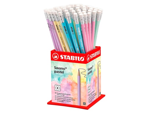 STABILO - EXPOSITOR LAPIZ GRAFITO CON GOMA SWANO PASTEL SURTIDOS -72U- (Ref.4908/72-HB)
