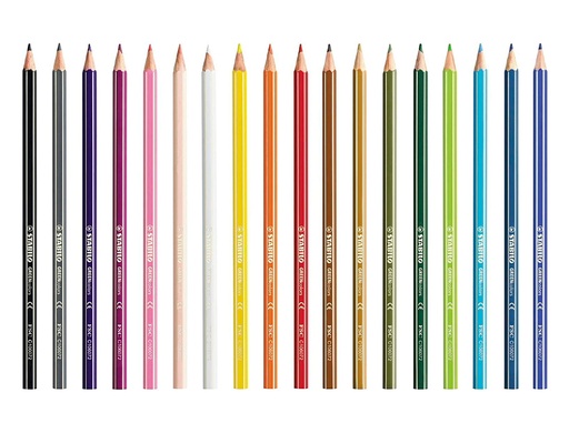 STABILO - LAPICES DE COLORES GREEN COLORS CON CERTIFICADO FSC ESTUCHE CARTON DE 18 UNIDADES COLORES SURTIDOS (Ref.6019/2-181)