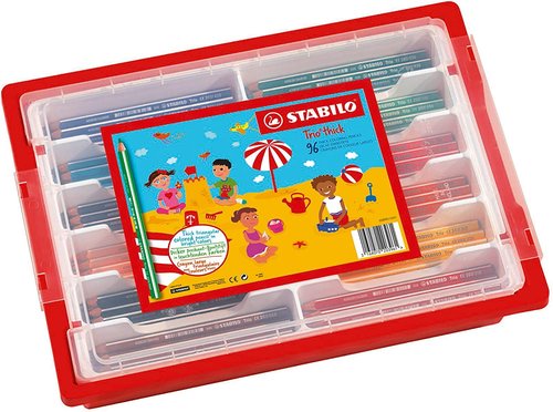 STABILO - LÁPICES DE COLORES TRIO SURTIDOS PACK ESCOLAR -96U- (Ref.203/96)