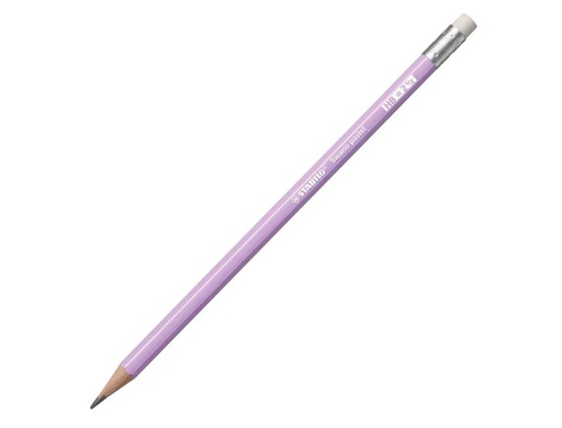 STABILO - LAPIZ GRAFITO CON GOMA SWANO PASTEL LILA -12U- (Ref.4908/03-HB)