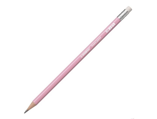 STABILO - LAPIZ GRAFITO CON GOMA SWANO PASTEL ROSA -12U- (Ref.4908/05-HB)