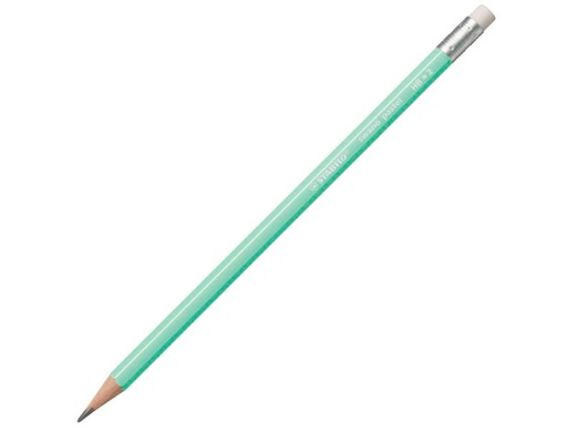 STABILO - LAPIZ GRAFITO CON GOMA SWANO PASTEL VERDE -12U- (Ref.4908/02-HB)