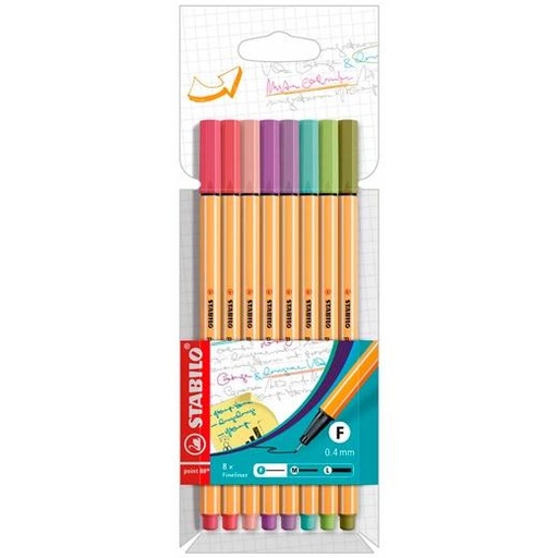 STABILO - POINT 88 ROTULADOR ESTUCHE 8 COLORES PASTEL (Ref.88/8-04)