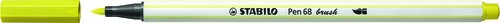 STABILO - ROTULADOR FIBRA PEN 68 BRUSH PUNTA PINCEL AMARILLO FLUORESCENTE (Ref.568/024)