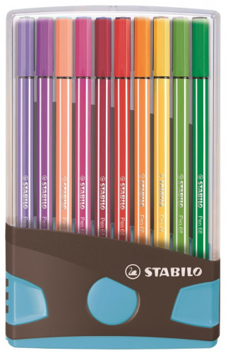 STABILO - ROTULADOR FIBRA PEN 68 COLOR PARADE ANTRACITA/AZUL CLARO ESTUCHE de 20 (Ref.6820-04-04)