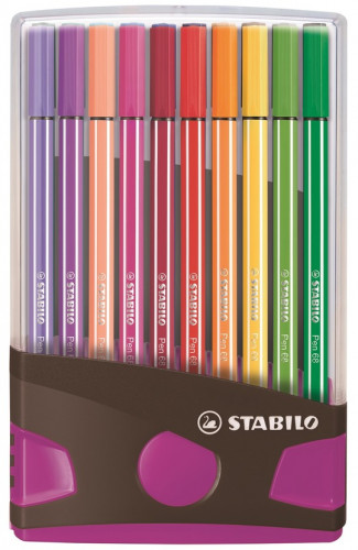 STABILO - ROTULADOR FIBRA PEN 68 COLOR PARADE ANTRACITA/ROSA ESTUCHE de 20 (Ref.6820-04-03)