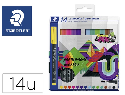 STAEDTLER - ESTUCHE 14 UDS LUMOCOLOR PERMANENT 317 (Ref.317 C14)