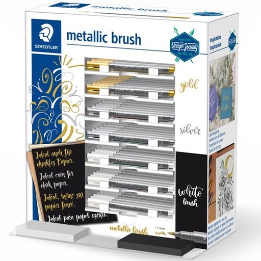 STAEDTLER - EXPOSITOR DE SOBREMESA ROTULADORES METÁLICOS PUNTA PINCEL 1-6MM C/SURTIDOS (Ref.8321-SCA70)