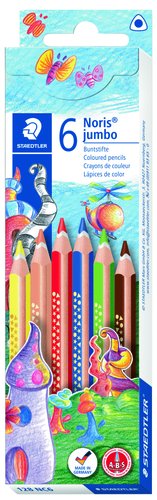 STAEDTLER - LAPICES de COLORES 128 NORIS CLUB TRIPLUS JUMBO estuche de 6 (Ref.128 NC6)