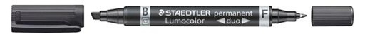 STAEDTLER - MARCADOR DÚO PERMANENTE LUMOCOLOR 348 B DOBLE PUNTA NEGRO -10U- (Ref.348 B-9)
